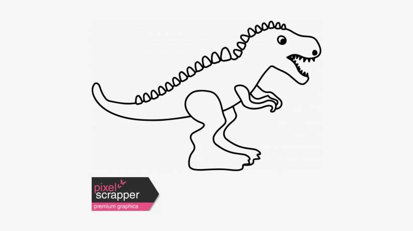 The Good Life - Dinosaur With Hat Outline, transparent png download