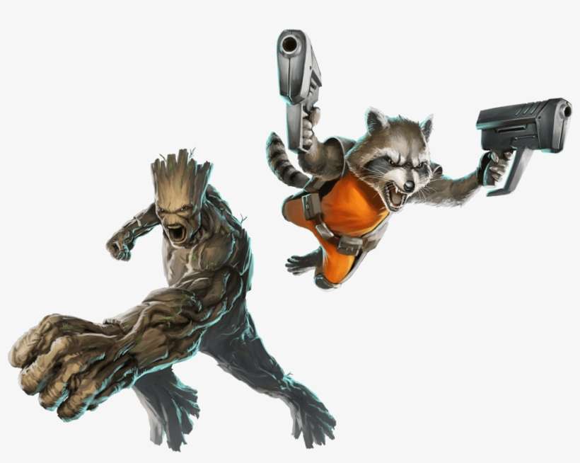 Review Fix Chats With D3publisher Producer Joe Fletcher, - Rocket And Groot No Background, transparent png download