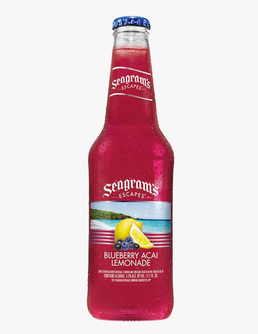 Blueberry Acai Lemonade Bottle - Seagrams Blueberry Acai Lemonade, transparent png download