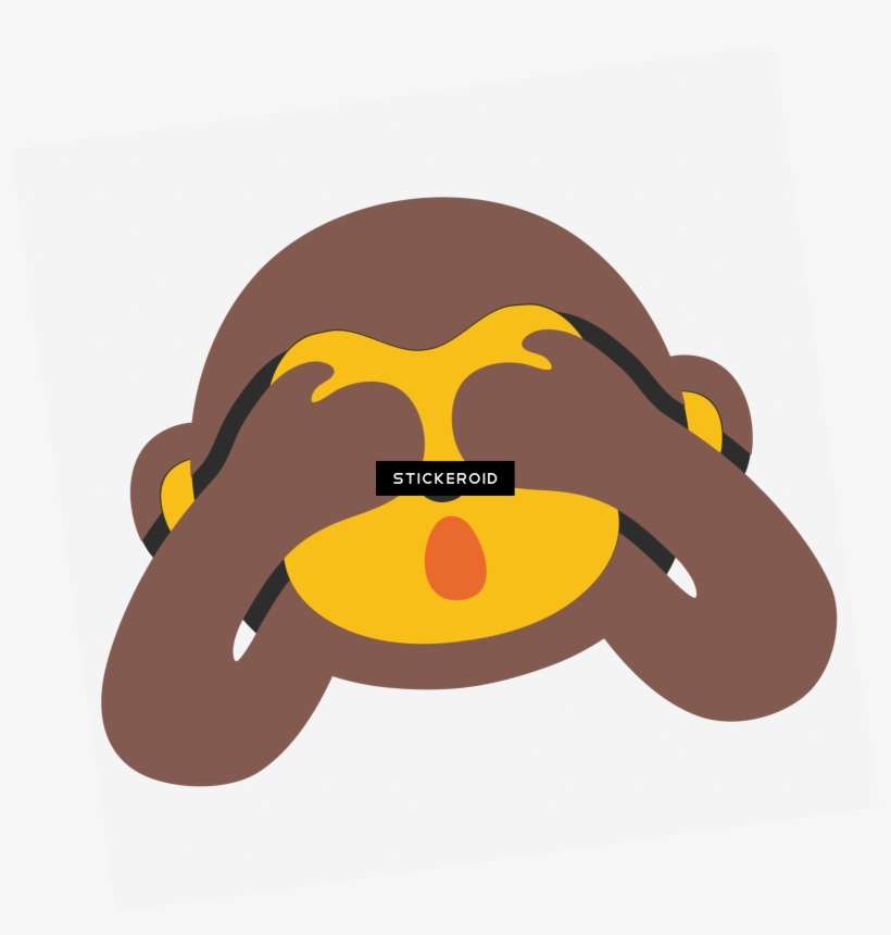 Monkey Hiding Eyes Emoji Android Nougat PNG Image Transparent PNG