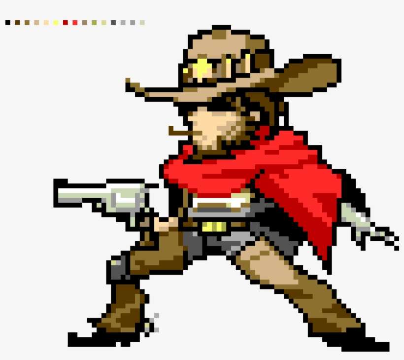 Overwatch Mccree Pixel Spray - Overwatch Mccree Pixel Art, transparent png download