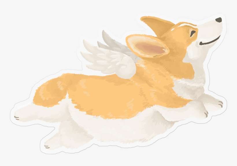 Corgi Angel Sticker - Corgi Angel, transparent png download