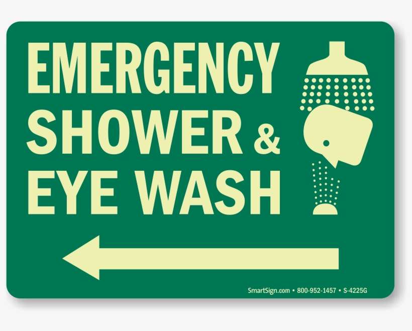 Emergency Shower & Eye Wash Sign - Emergency Shower & Eye Wash, transparent png download
