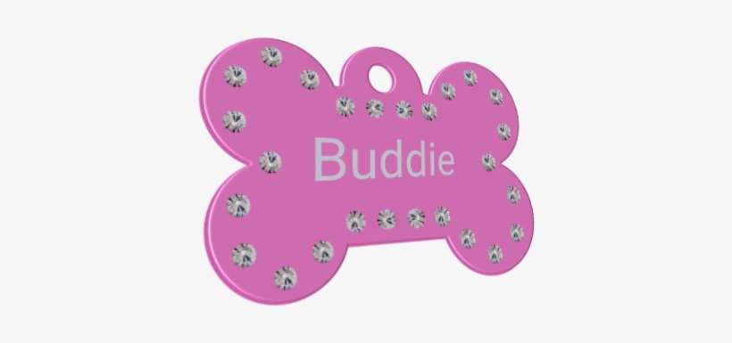 99 Pink Bone Pet Tag With Crystals - Pet Tag, transparent png download
