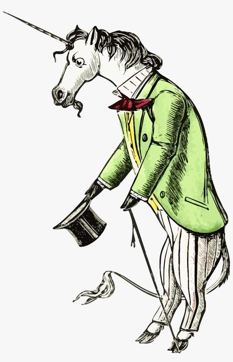 Big Image - Gentleman Unicorn, transparent png download