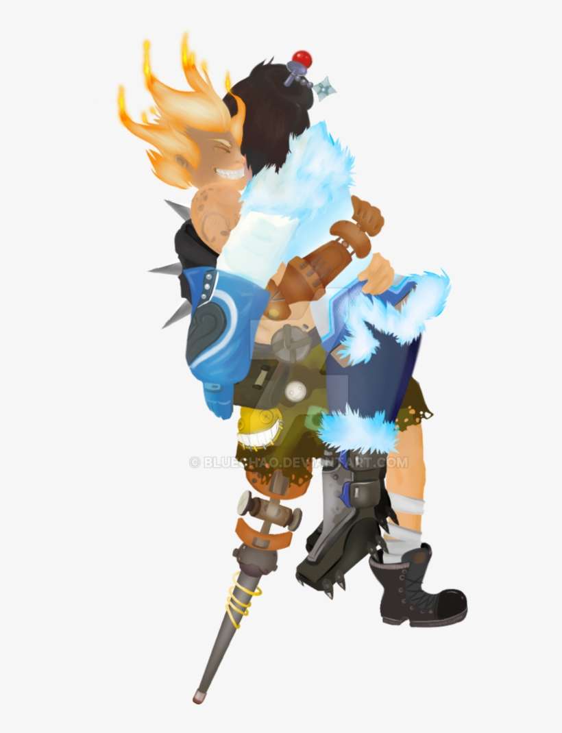 Junkrat And Mei By Bluechao - Junkrat Overwatch Art, transparent png download