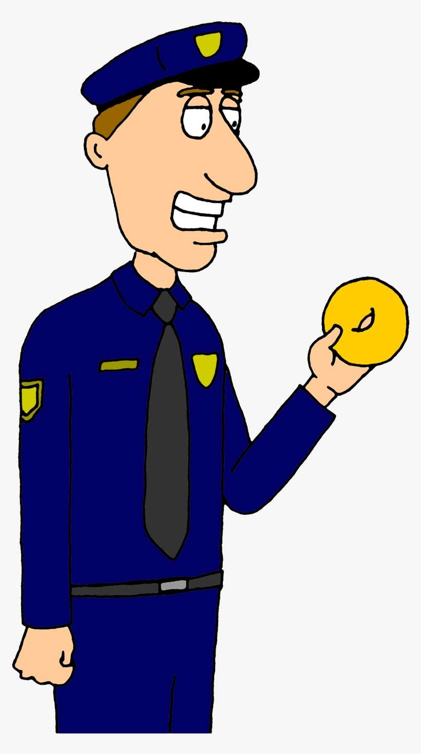 Cop With Donut - Clip Art, transparent png download