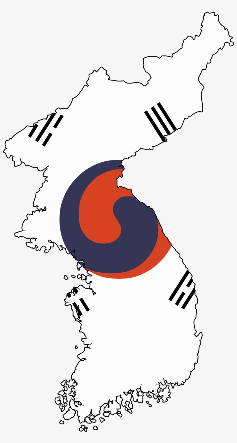 Flag Map Of The Korean Empire - - Korean Map With Flag, transparent png download