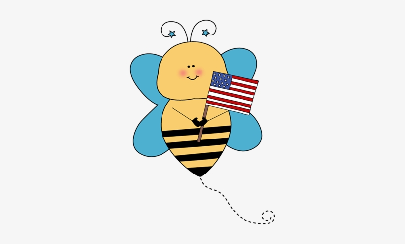 Flag Clipart Classroom - Bee Holding A Flag, transparent png download