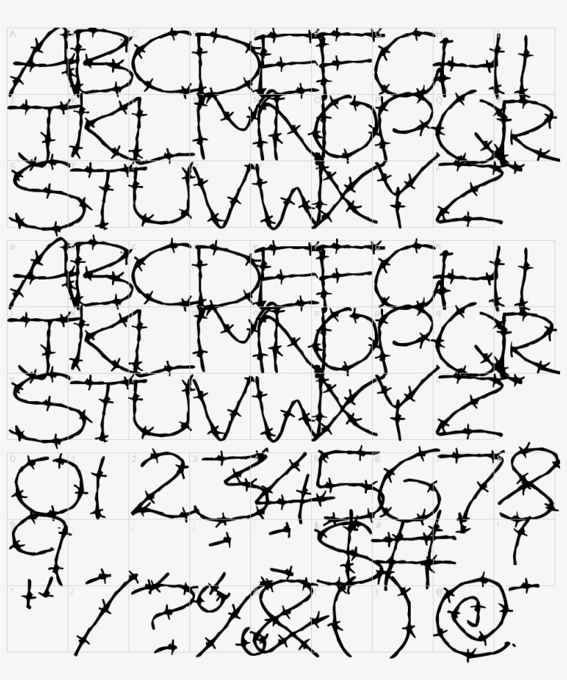 Barbed Wires Font - Barb Wire Fonts PNG Image | Transparent PNG Free