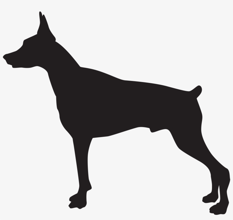 Doberman Dog Silhouette Png Clip Art Image, transparent png download