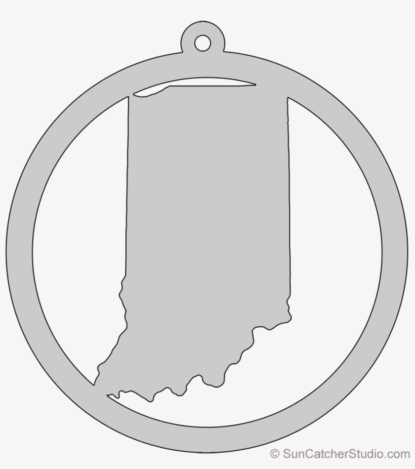 Indiana Map Circle Free Scroll Saw Pattern Shape State - Indiana, transparent png download