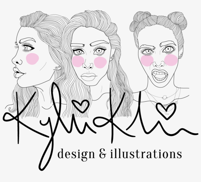 Kylie Klein Logo Word Combo With Design Klein - Illustration, transparent png download