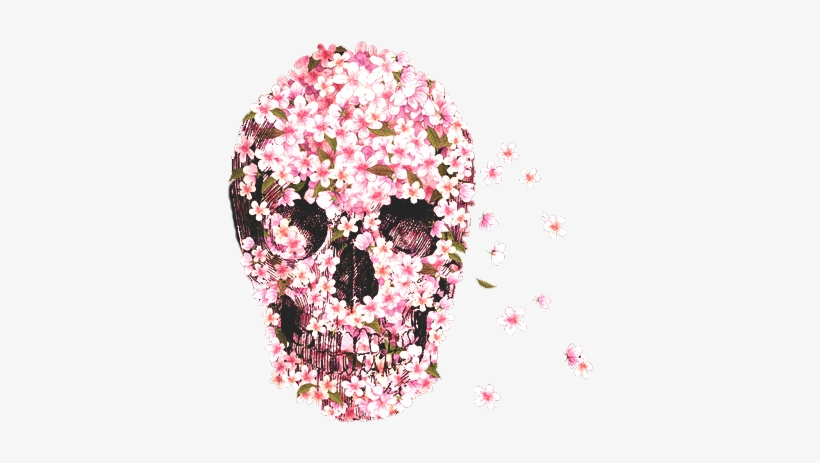 Tumblr Mnjd0mam3o1sng6opo1 500 - Flower Skull, transparent png download