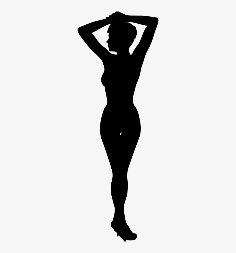 Medium Image - Woman Silhouette Hands Up, transparent png download