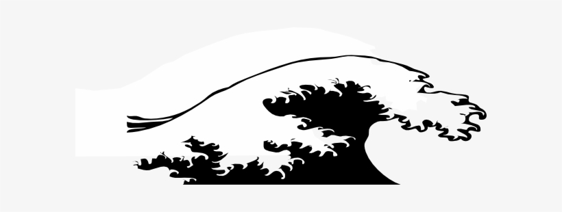 Waves Clipart Black And White - Free Clip Art Wave, transparent png download