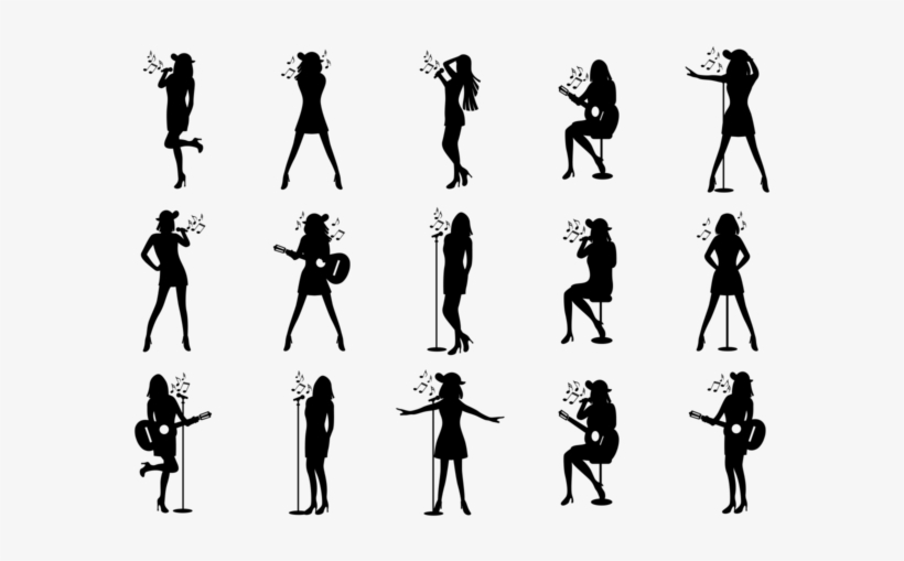 People Singing Silhouettes Vector - Transparent Silhouettes Png Singing, transparent png download