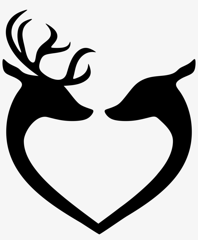 Couples Clip Heart - Deer Silhouette, transparent png download