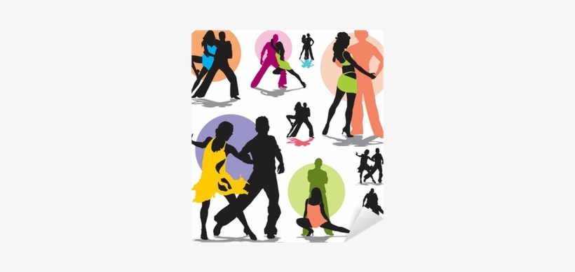 Set Vector Dance Couple Silhouettes Sticker • Pixers® - Latino Baile Silueta, transparent png download