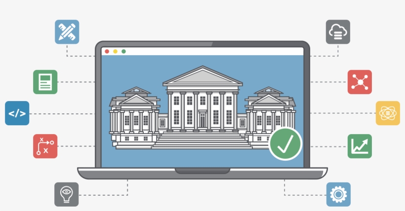 An Abstract Image Of A Government Building In A Computer - Check Mark, transparent png download