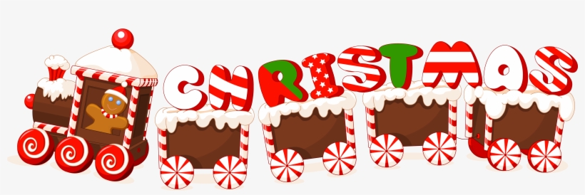 Merry Christmas Candy Train Text Label - Merry Christmas Png, transparent png download