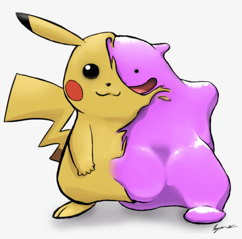 Pikachu Imposter By Morganicism-d5se80g - Ditto Turning Into Pikachu, transparent png download