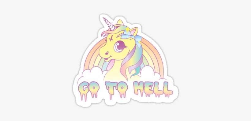 Go To Hell - Pastel Goth Unicorn, transparent png download
