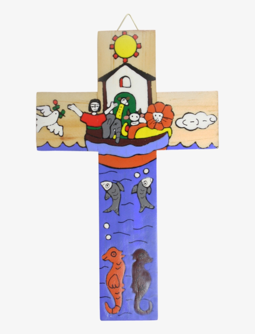 Wood Cross Noahs Arch - Kinderkreuz Arche Noah Aus El Salvador 15 X 9 Cm, transparent png download