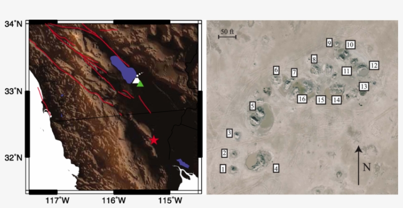 Map Of Study Location, Showing Major Faults In Red - Red Red Star, transparent png download