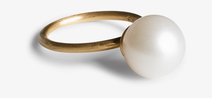 Jane Kønig Großer Perlenring Aus Vergoldetem Silber, transparent png download
