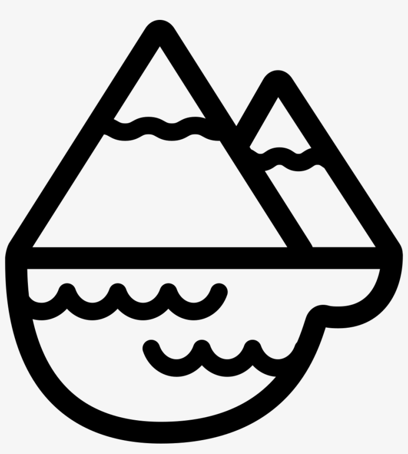 Png File Svg - Icono Montaña Y Lago, transparent png download