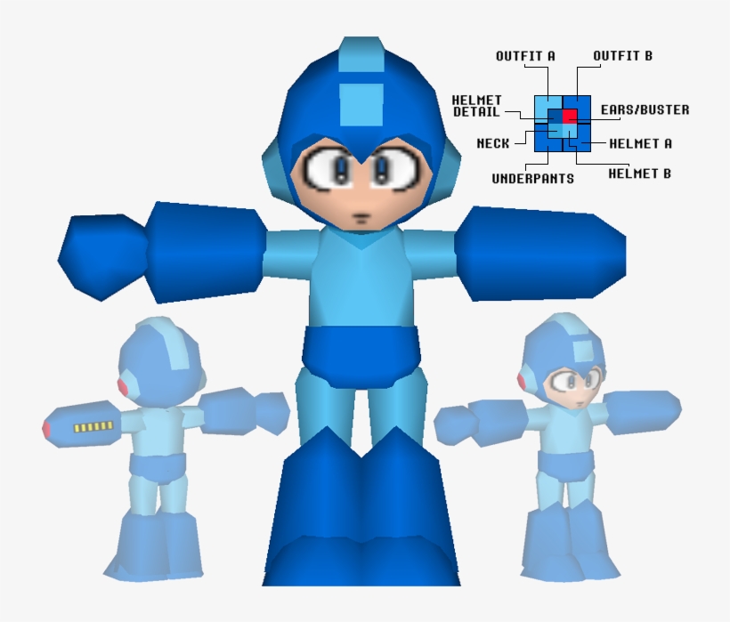Download Zip Archive - N64 Mega Man Model, transparent png download