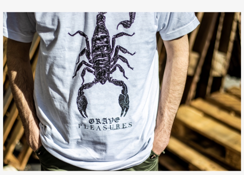 Grave Pleasures "scorpion" White - T-shirt, transparent png download