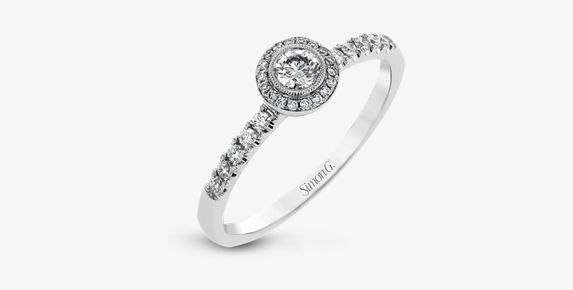 Lr1100 Wedding Set Plat White Semi 1 - Simon G. 18k White Gold Engagement Ring, transparent png download