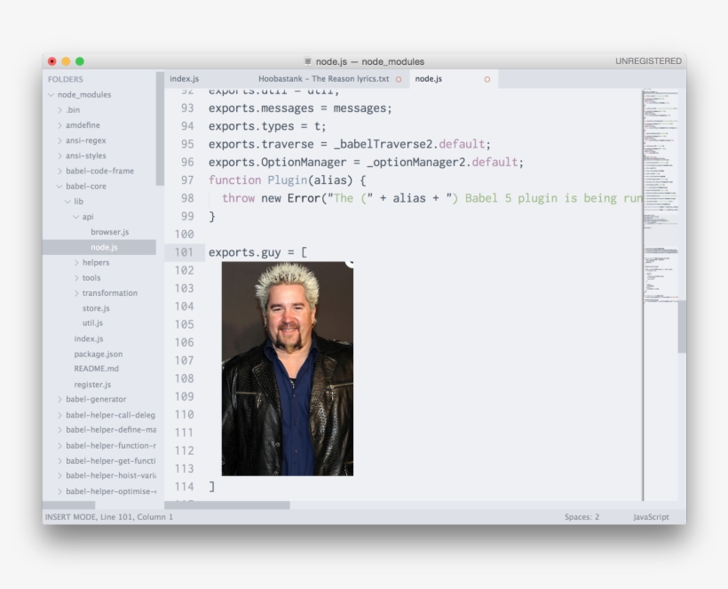 I Peeked Into My Node Modules Directory - Npm Guy Fieri, transparent png download