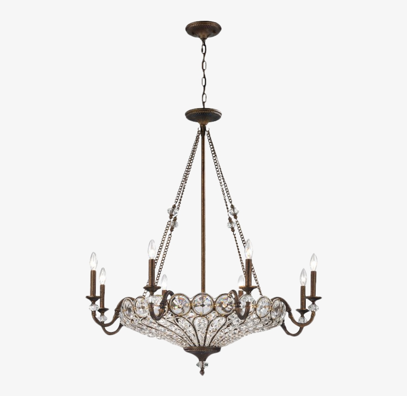 Img - Elk 12034/8+4 Christina 12 Light Chandelier In Mocha, transparent png download