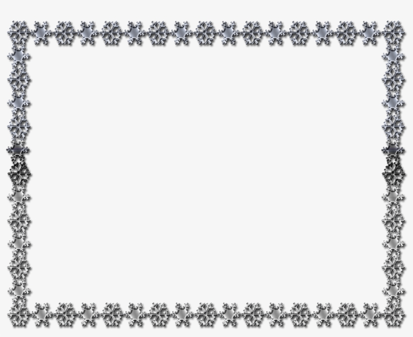 Snowflake Banner Black And White Border Techflourish - Line Art, transparent png download