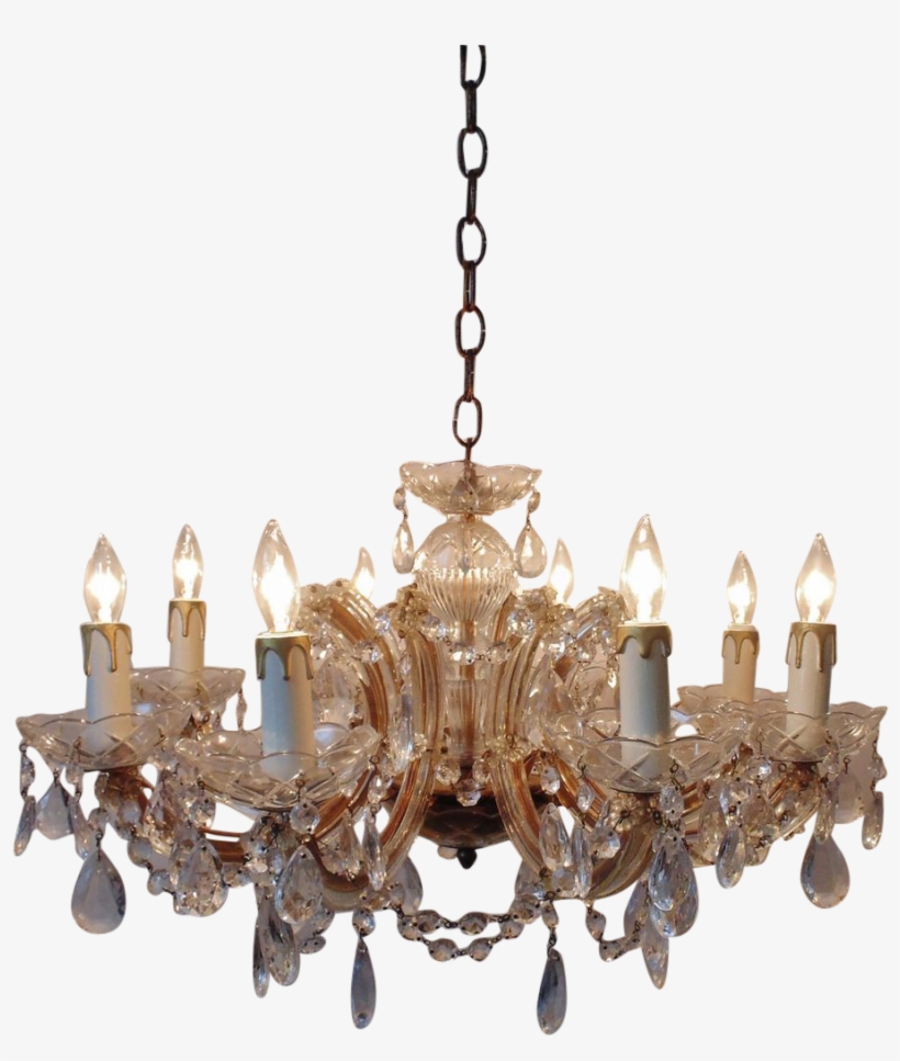 Chandelier Vintage Png - Vintage Italian Glass Chandelier, transparent png download