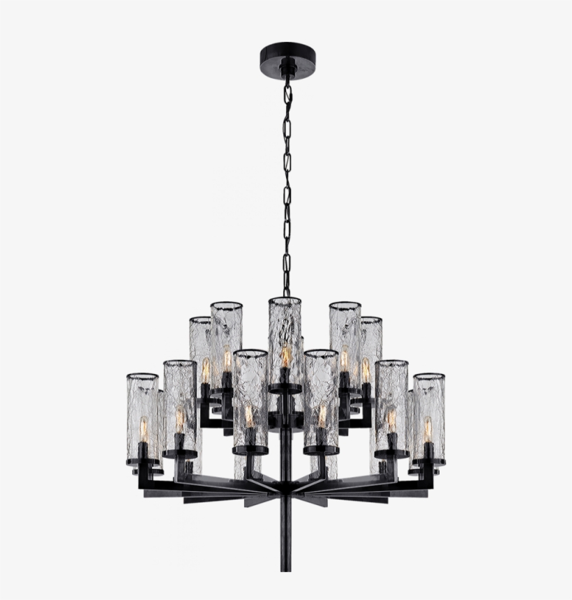 Liaison Double Tier Chandelier In Bronze With Cr - Visual Comfort Kw5201ab-crg Antique-burnished Brass, transparent png download