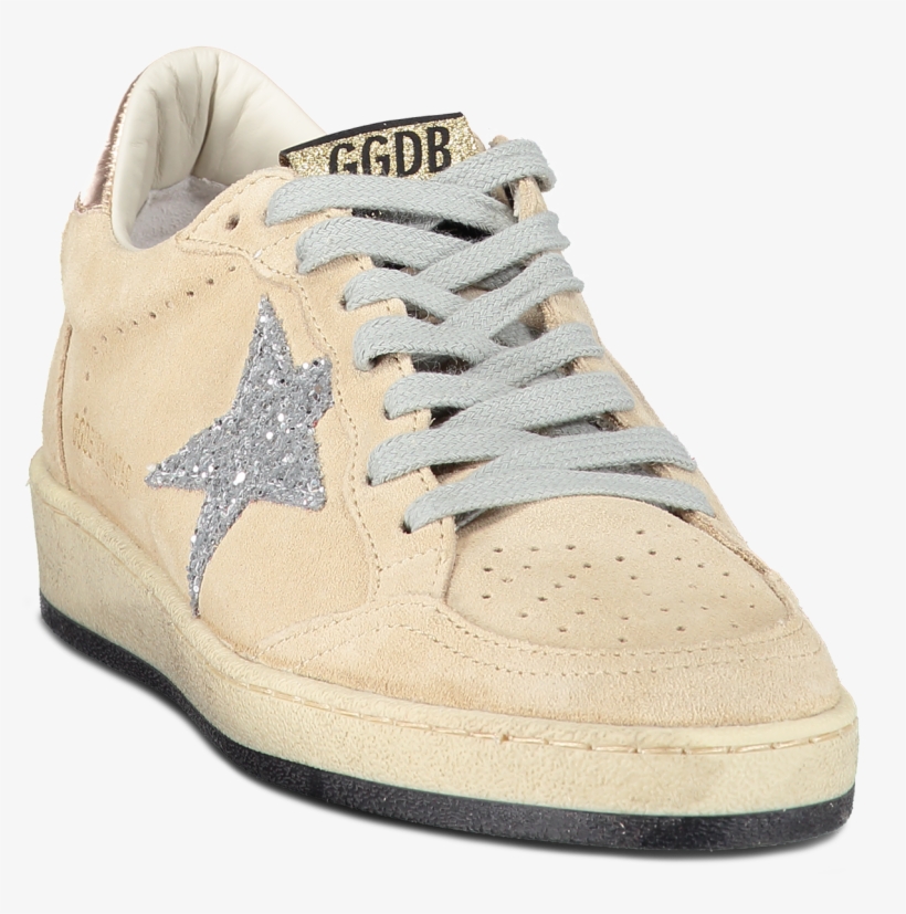 Ball Star Sneaker Beige Silver Glitter - Golden Goose Deluxe Brand, transparent png download