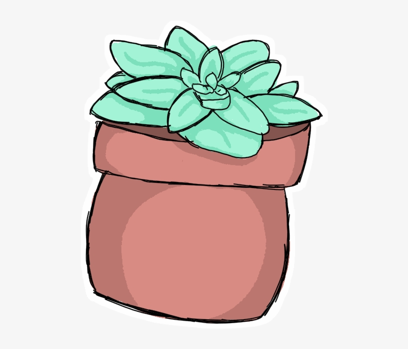 Succulent Plant Doodle By Videogamelover15 - Succulent Flower Transparent Clipart, transparent png download