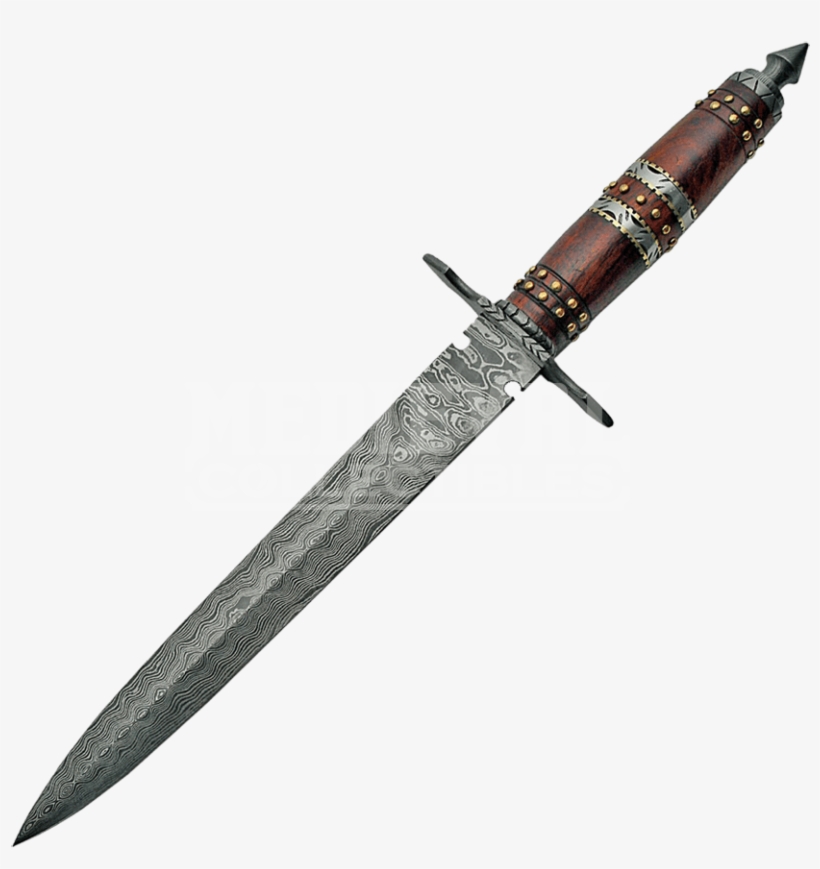 Rosewood Damascus Steel Daggers, transparent png download