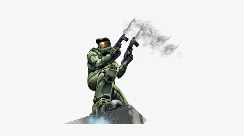 Master Chief Equipped With Smg's And Smoke On The Guns - Art Of Halo Creating A Virtual World, transparent png download