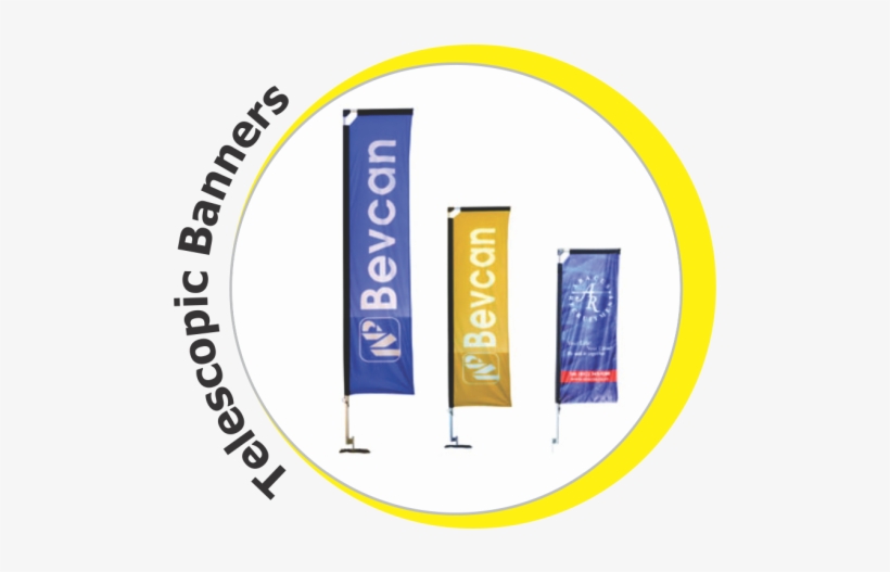Telescopic Banners Single Sided Or Double Sided - Telescopic Banners, transparent png download