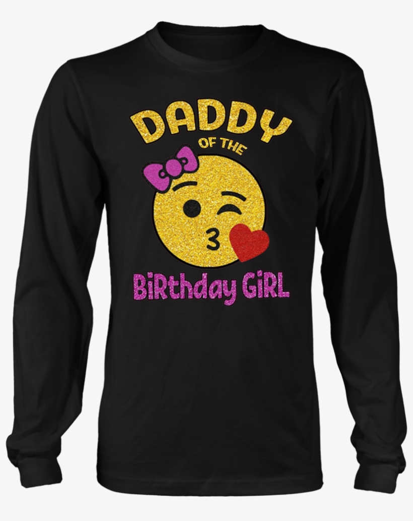 Daddy Of The Birthday Girl Emoji Pink Shirt Kiss Heart - Nirvana Long Sleeve Shirt, transparent png download