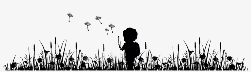 Click Here To Download - Boy Blowing Dandelion Silhouette, transparent png download