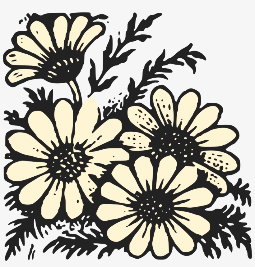 Daisies - Deep Red Cling Stamp-wild Sunflowers, transparent png download