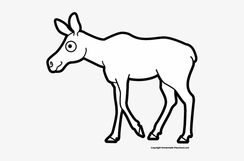 Click To Save Image - Moose Black And White Clipart, transparent png download