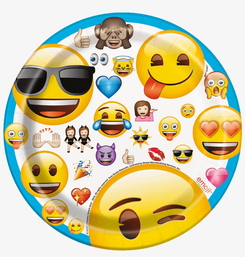 Emoji Paper Plates Small Tether Float Png Emoji Party - Emoji Plates, transparent png download