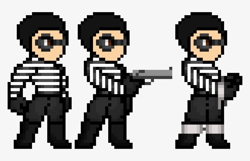 Robber Model - Pixel Art Pixel Robber, transparent png download